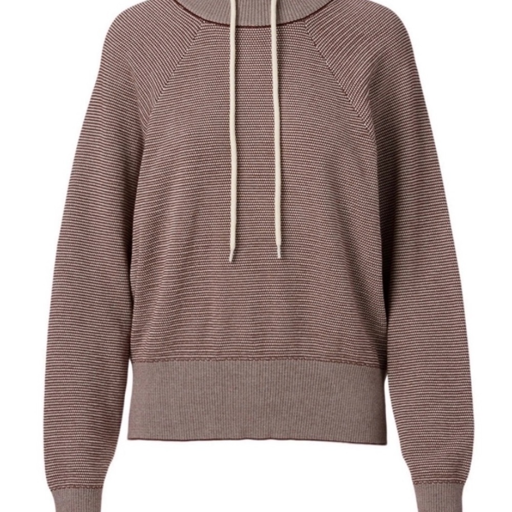 VARLEY EUC Maceo 100% Cotton Brown Knit Mockneck Sweatshirt Size Medium